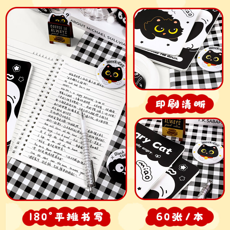 可爱高颜值A5线圈本学生奖品迷你卡通笔记本便携办公记事本子 Cute, Stylish A5 Spiral-Bound Notebook—Student Prize, Mini Cartoon Notebook, Portable Office Notepad