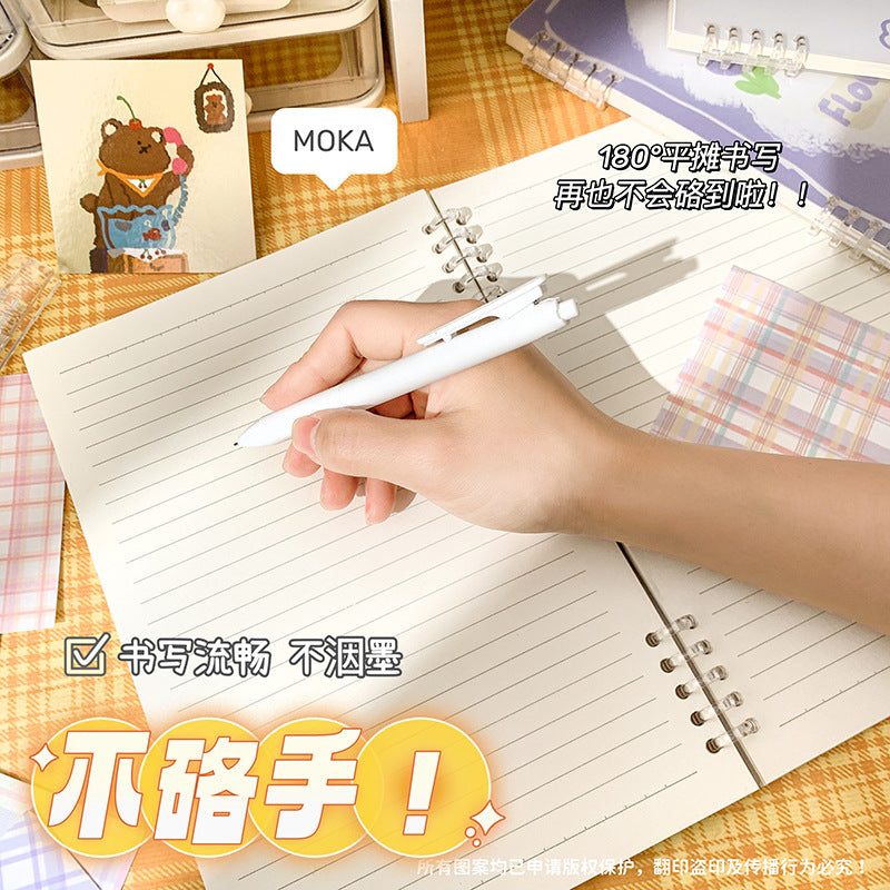 MOKA花朵笔记本不硌手活页本可拆卸本简约高颜值初中生用防水本子MOKA Floral Notebook: Comfortable to Hold, Loose-Leaf, Detachable, Minimalist, Stylish, Waterproof Notebook for Middle School Students