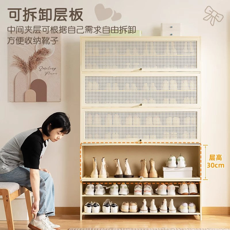 鞋柜家用门口入户鞋架子多层室内新款2025爆款神器简易收纳省空间Shoe cabinet for home use; entryway shoe rack; multi-tiered; new indoor design; best-seller; handy storage solution; space-saving