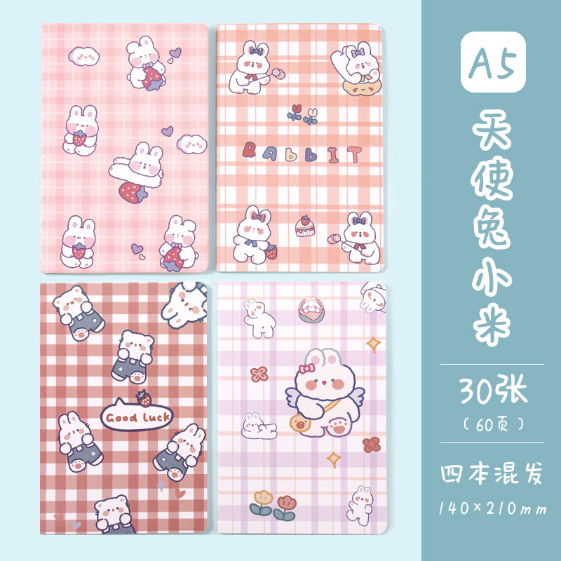 记事本可爱卡通学生用品作文本创意图案A5车线本子笔记本Notebooks: Cute Cartoon Student Supplies, Creative Design A5 Stitched Notebooks
