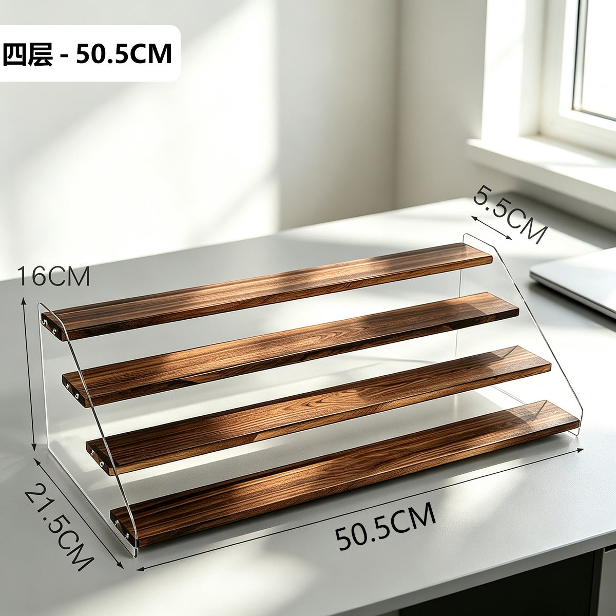 阶梯展示架多层桌面亚克力透明简约置物架手办玩具绿植摆件陈列架Stepped display stand – multi-tiered tabletop acrylic transparent minimalist shelving unit for figurines, toys, houseplants and decorative items
