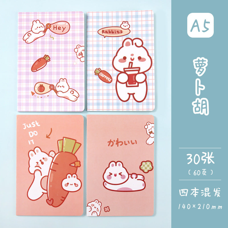 记事本可爱卡通学生用品作文本创意图案A5车线本子笔记本Notebooks: Cute Cartoon Student Supplies, Creative Design A5 Stitched Notebooks