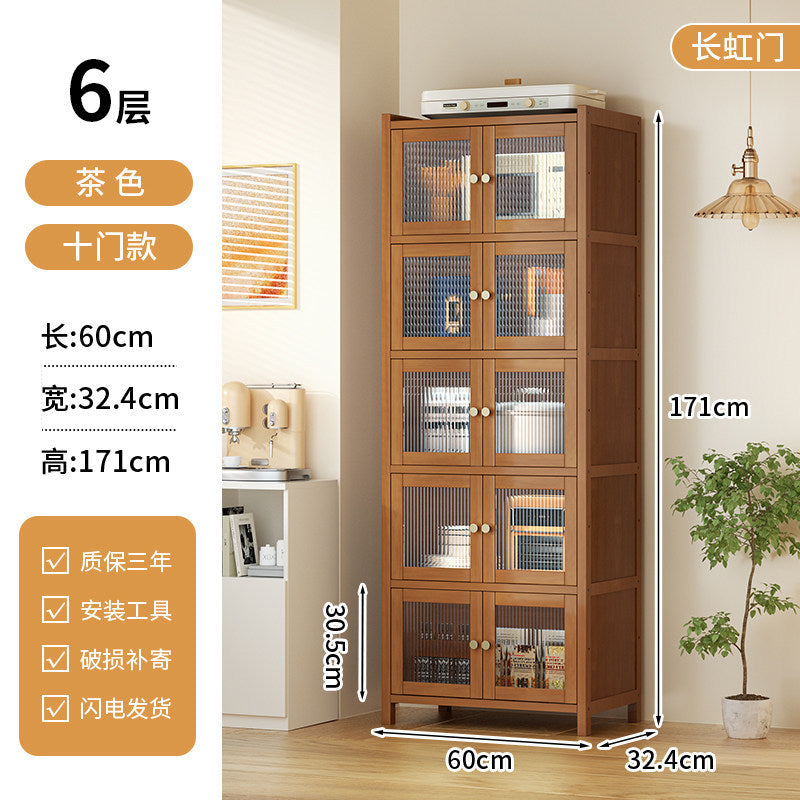 餐边柜靠墙一体储物柜中古风多功能茶水柜客厅Wall-mounted sideboard with integrated storage unit – vintage-style multifunctional tea cabinet for the living room