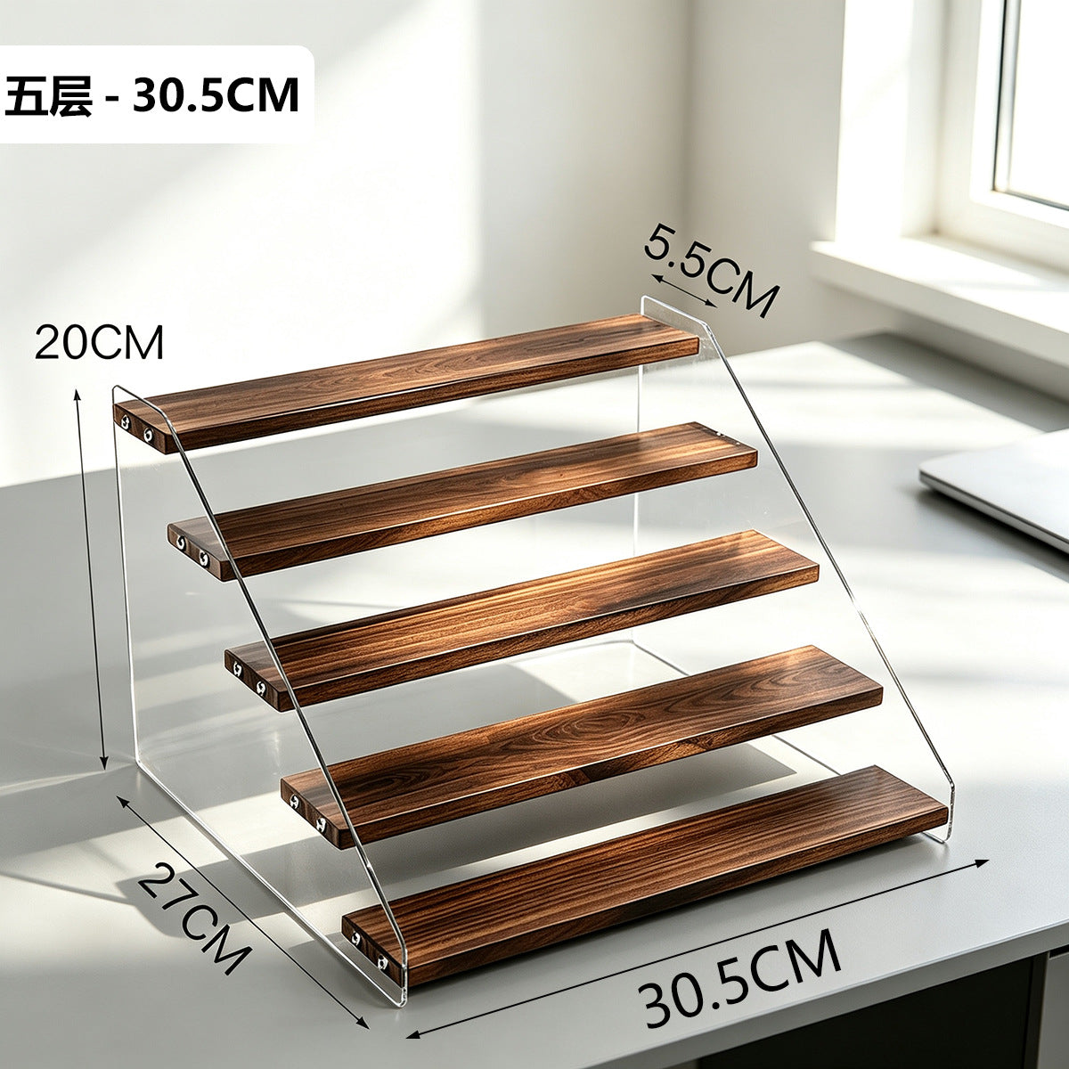 阶梯展示架多层桌面亚克力透明简约置物架手办玩具绿植摆件陈列架Stepped display stand – multi-tiered tabletop acrylic transparent minimalist shelving unit for figurines, toys, houseplants and decorative items