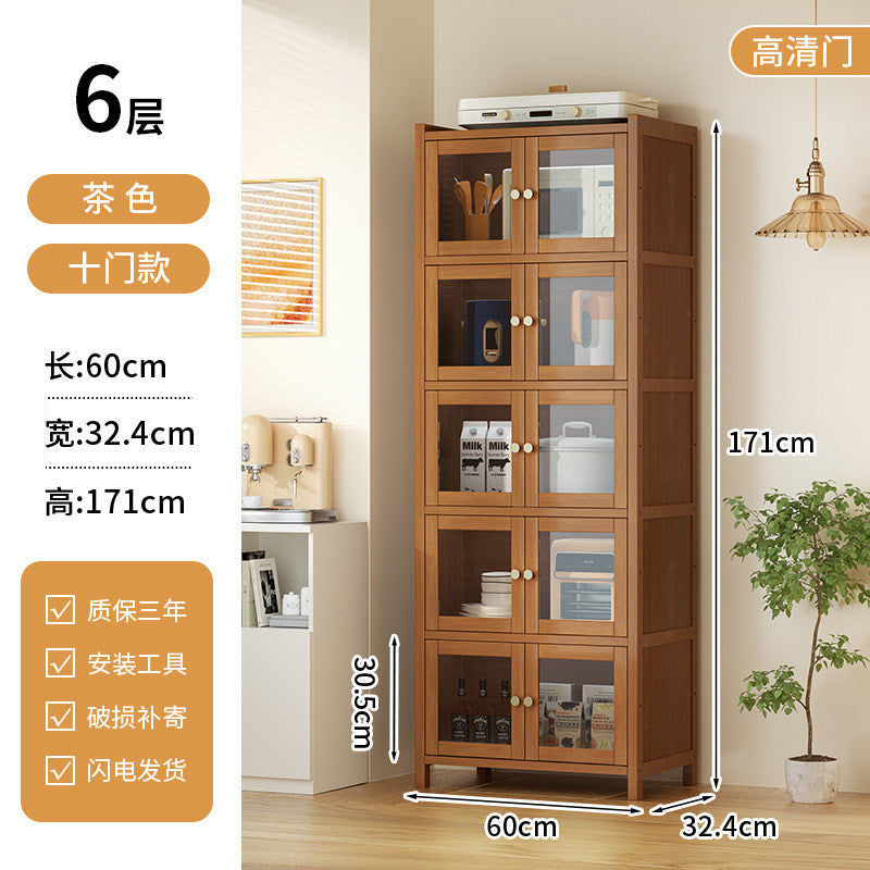 餐边柜靠墙一体储物柜中古风多功能茶水柜客厅Wall-mounted sideboard with integrated storage unit – vintage-style multifunctional tea cabinet for the living room