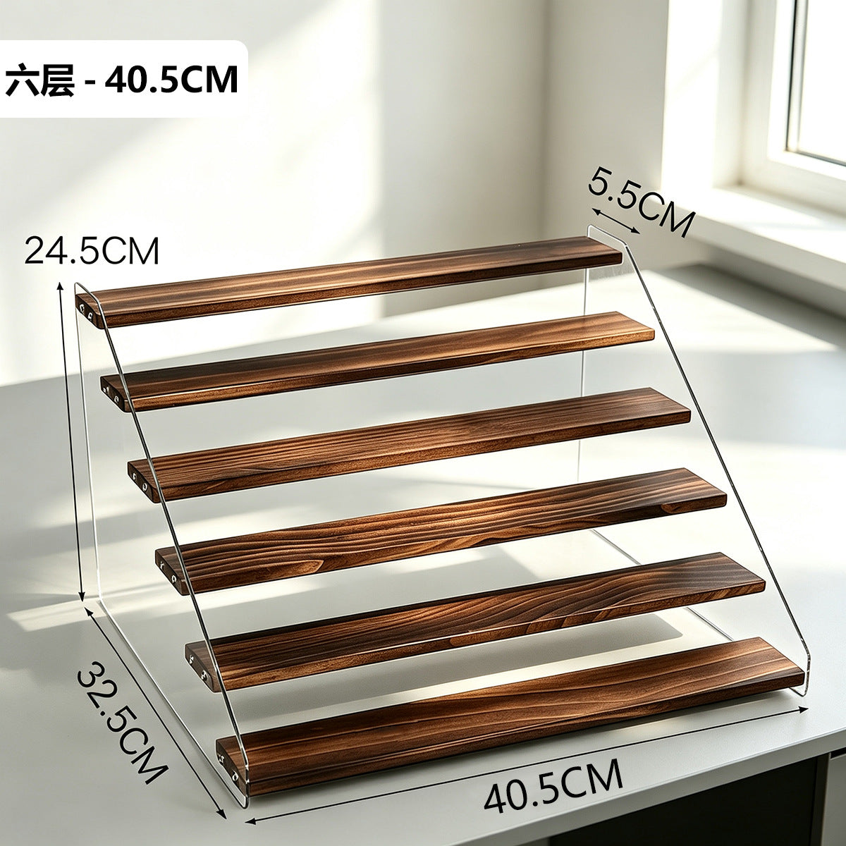 阶梯展示架多层桌面亚克力透明简约置物架手办玩具绿植摆件陈列架Stepped display stand – multi-tiered tabletop acrylic transparent minimalist shelving unit for figurines, toys, houseplants and decorative items