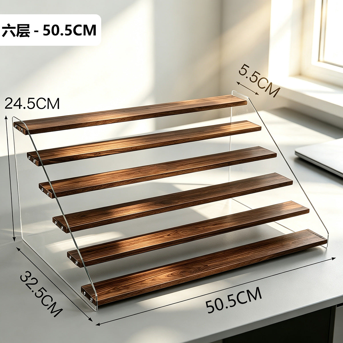 阶梯展示架多层桌面亚克力透明简约置物架手办玩具绿植摆件陈列架Stepped display stand – multi-tiered tabletop acrylic transparent minimalist shelving unit for figurines, toys, houseplants and decorative items