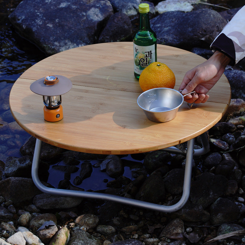 折叠竹圆桌Folding bamboo round table