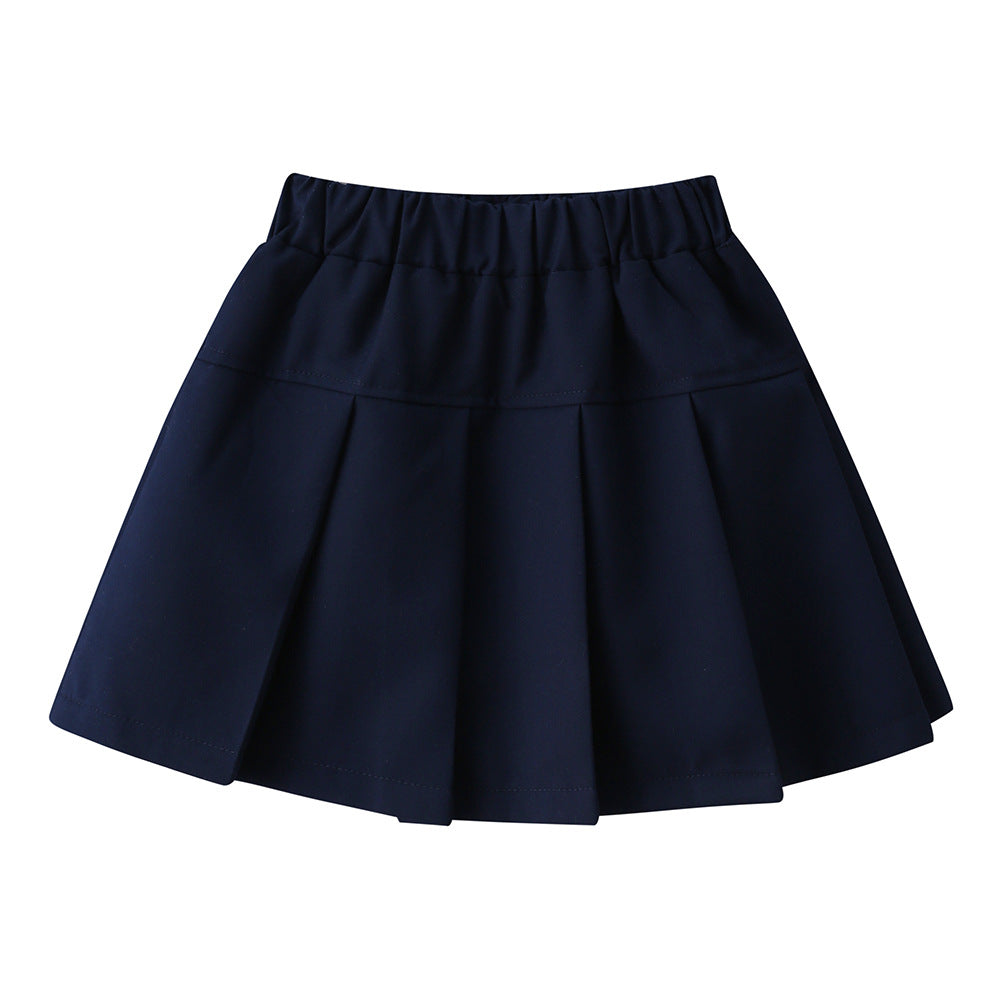 学院风兄妹装开衫正装男女童条纹短袖衬衣演出服毕业校服