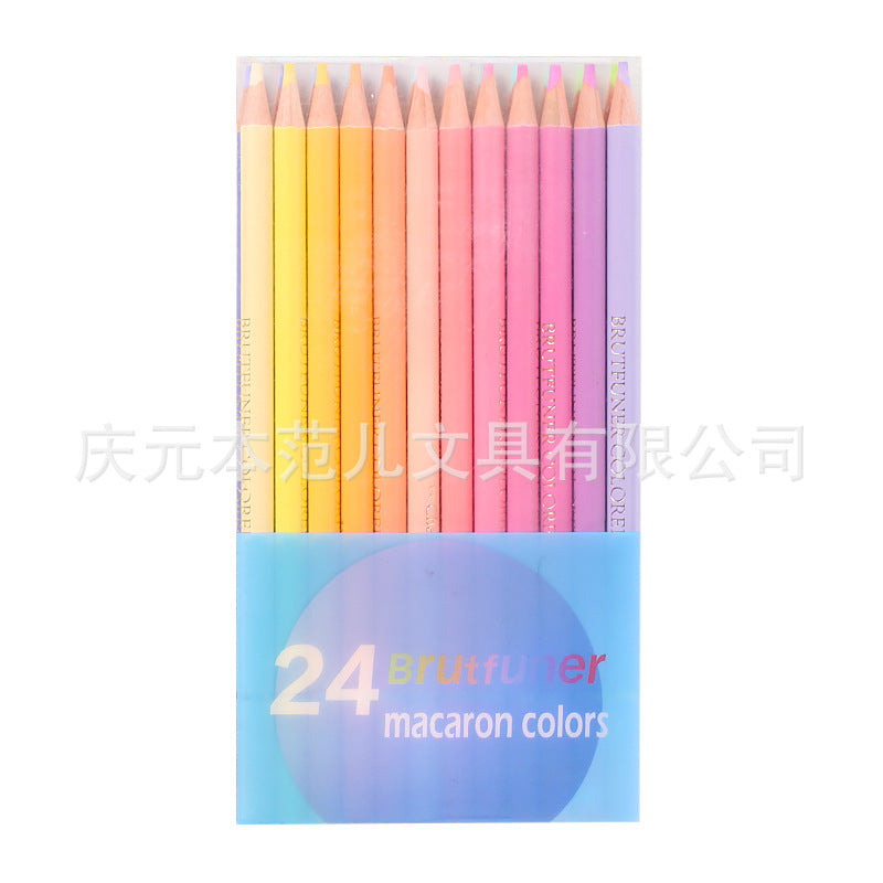 brutfuner 新品 12.24色马卡龙油性彩铅绘画涂鸦brutfuner New Release: 12.24-colour Macaron Oil-Based Coloured Pencils for Drawing and Sketching