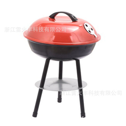 工厂加工小号三角苹果炉BBQ庭形取暖炉木炭烟熏炉烧烤加厚带盖炉Factory-made small triangular apple-shaped BBQ stove, garden heater, charcoal smoker and barbecue – thick-walled with lid