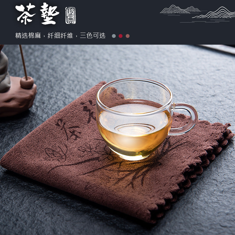 厂家批发茶桌茶具配件加厚吸水茶巾家用商用禅意茶道功夫茶抹布Thick, Absorbent Tea Towel for Home and Commercial Use—Zen-Inspired Tea Ceremony and Kung Fu Tea Cloth