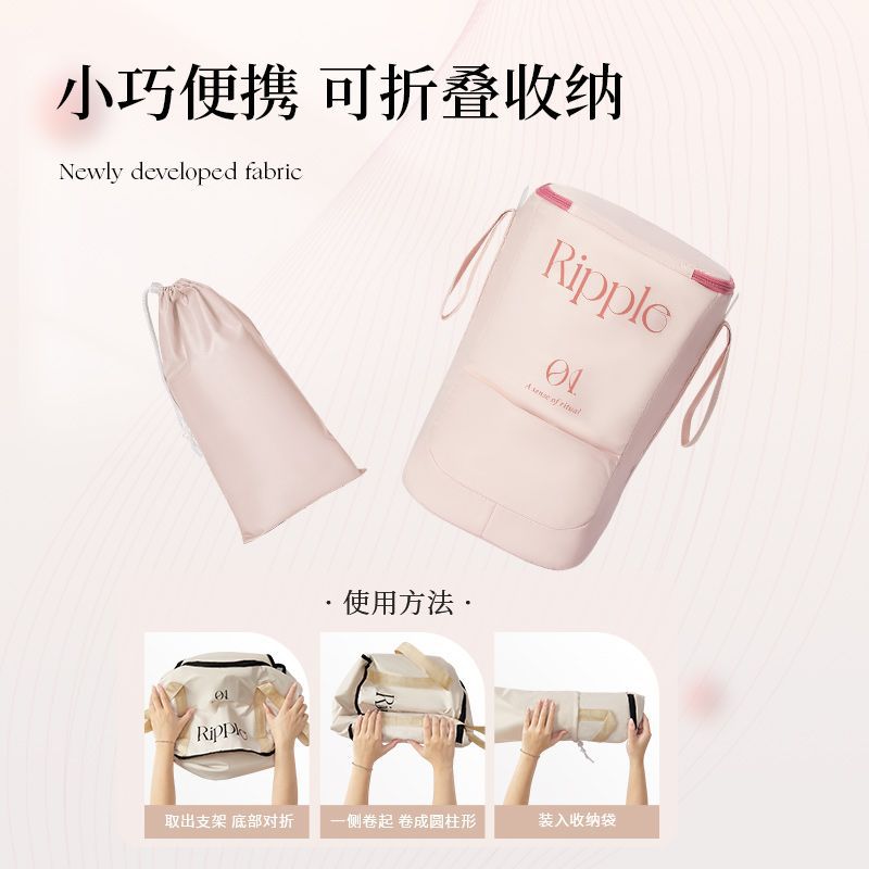 家用泡脚桶过小腿可折叠保温高深桶户外便携式过膝带提手泡脚袋Foldable, insulated, deep household foot bath bucket for above-the-calf use; portable outdoor foot bath bag with handles, reaching above the knee