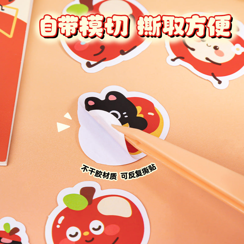 苹果猫贴纸包手帐素材可爱卡通贴纸ins风幼儿园奖励贴纸文具 Planner Decorations, Cute Cartoon Stickers, Preschool Reward Stickers, Stationery