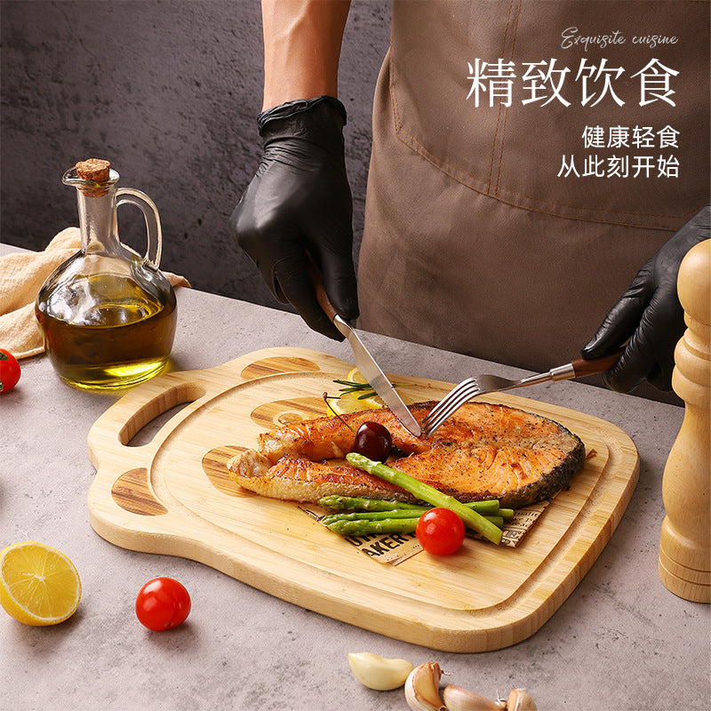 家逸探趣熊猫辅食板 KAYI Bamboo Cutting Board Food Serving Board Panda Face Carving Board