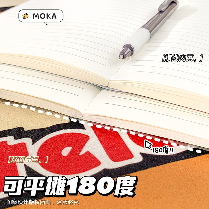 MOKA新款A6胶套笔记本A5学生办公高颜值加厚本子记笔记小清新本子MOKA's New A6 Plastic-Covered Notebook: A5 Size for Students and Office Use—Stylish, Thick-Paged Notebook for Note-Taking with a Fresh, Minimalist Design