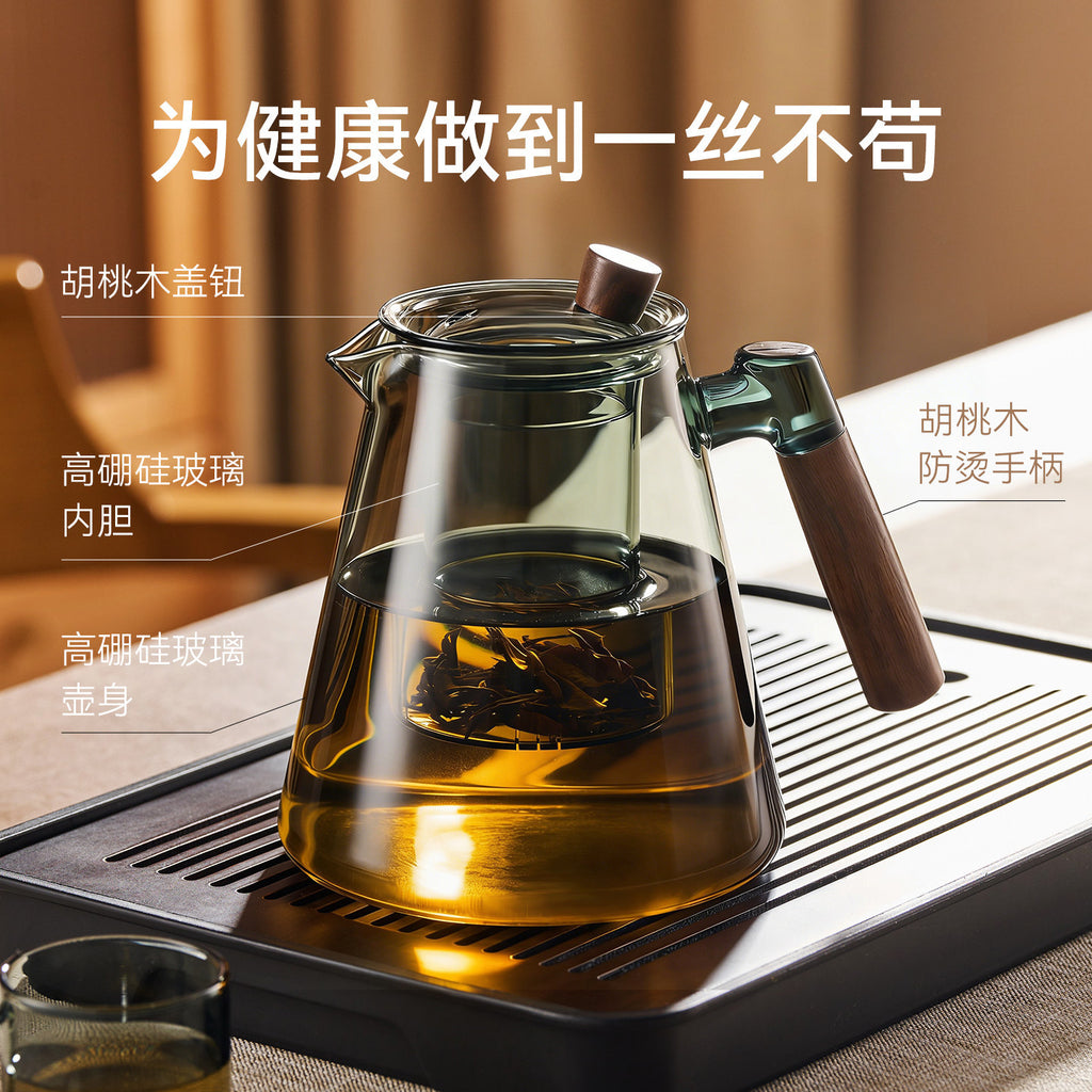 大容量玻璃茶壶电陶炉专用煮茶器茶水分离泡茶壶家庭小型功夫茶具 Large-Capacity Glass Teapot, Electric Ceramic Stove-Specific Tea Maker, Tea-Water Separation Teapot, Small Home-Use Gongfu Tea Set