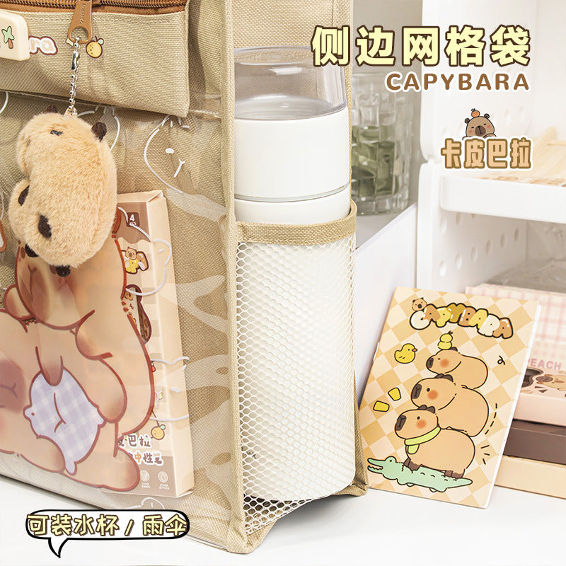 MOKA魔卡卡皮巴拉系列补习手提拎书袋美术袋补习班文件帆布袋MOKA Capybara Series Tutoring Tote Bag, Art Bag, Tutoring Class Document Canvas Bag