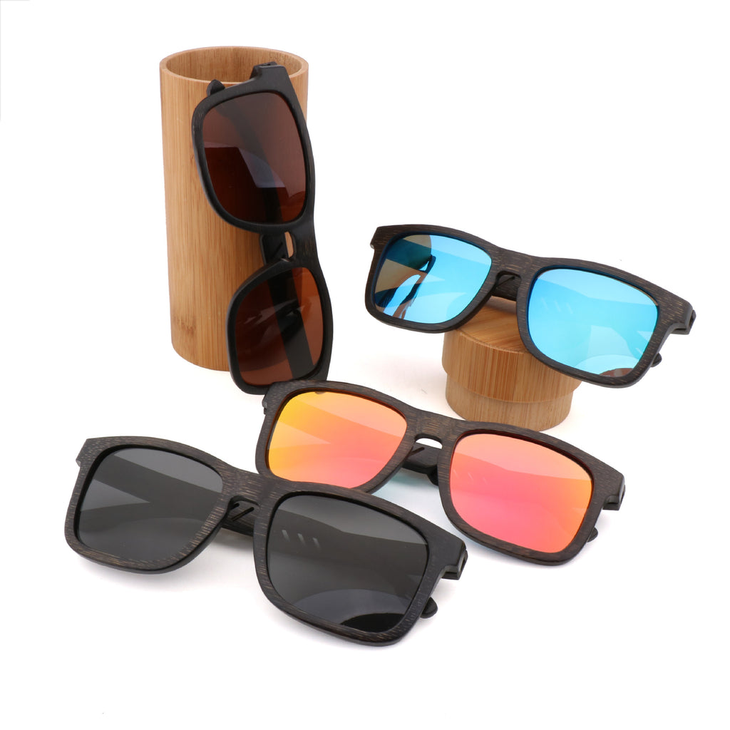 竹木框太阳镜Bamboo and wood-framed sunglasses