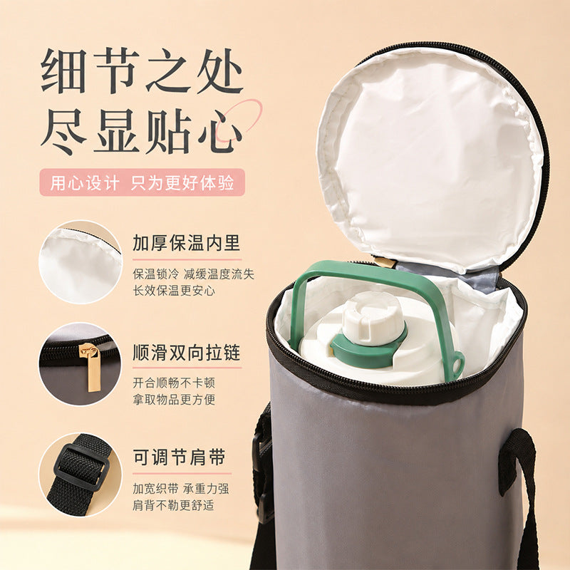 Insulated Water Bottle Case, Outdoor Portable Rucksack, Cross-Style Water Bottle Storage Pouch, Multifunctional Aluminium Foil Insulated Flask, Water Bottle Protective Cover