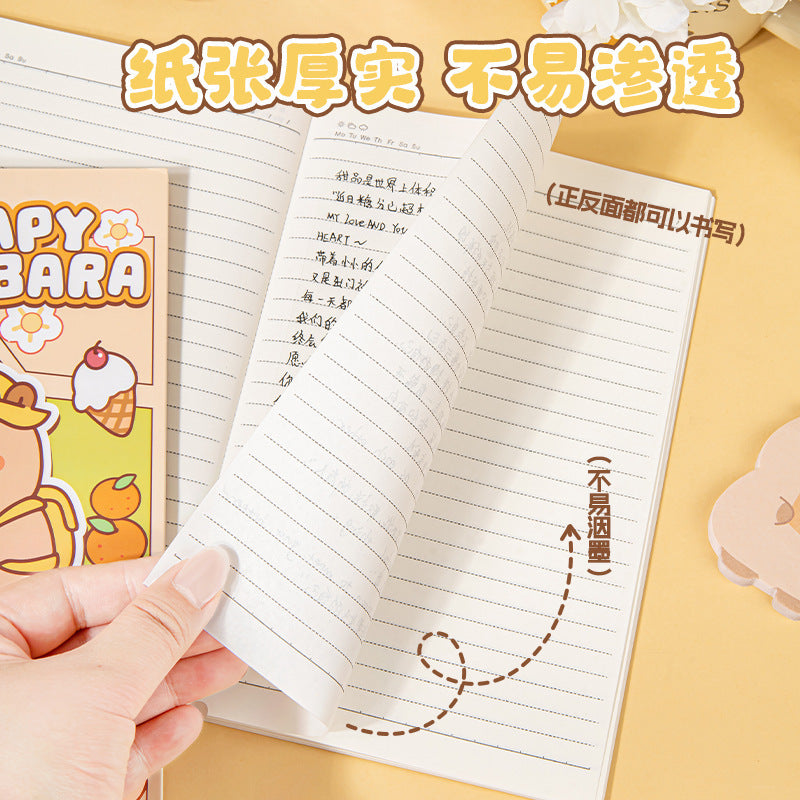 A5笔记本记事本高颜值学生冷胶卡通平摊本文具礼品本子A5 Notebook: Stylish Student Notebook with Cold-Laminated Cartoon Design, Lies Flat—Stationery Gift Notebook