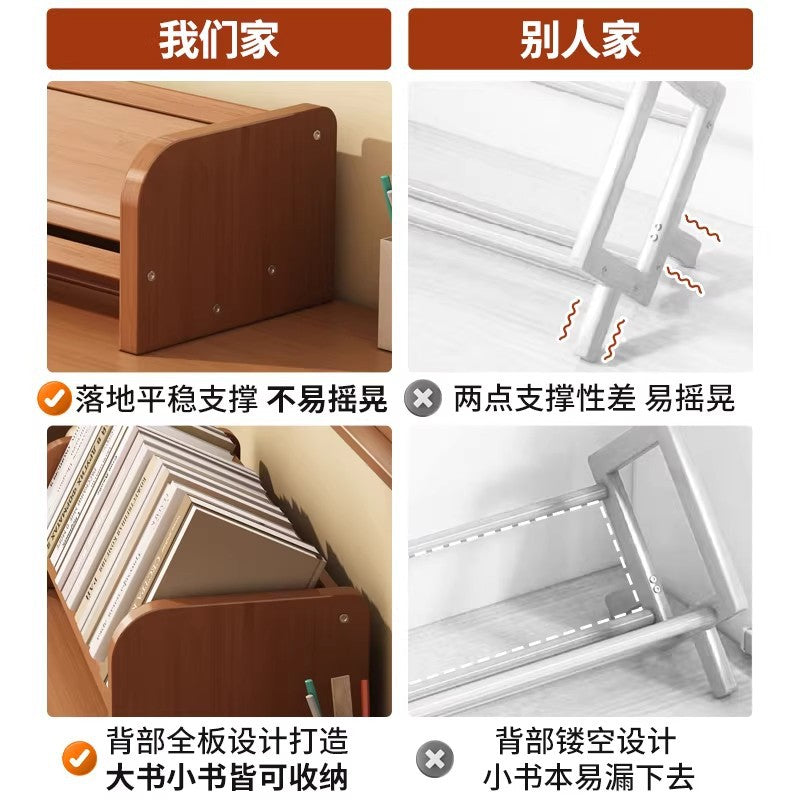 桌面书架置物架桌上学生书桌小型飘窗书台书本收纳立式架子简易Desk bookshelf, storage rack, small student desk, bay window desk, book storage, upright rack, simple