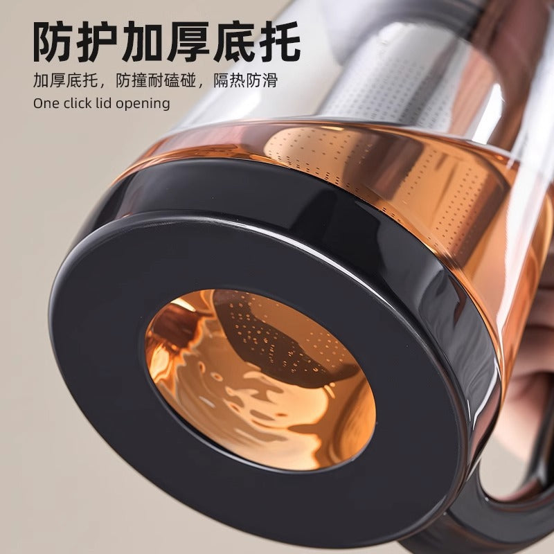 捷安玺冷水壶大容量冰镇水果冷泡茶壶过滤凉水壶耐高温玻璃凉水杯Large-Capacity Water Pitcher for Chilled Fruit Cold-Brew Tea, Filtered Water Pitcher, Heat-Resistant Glass Water Cup