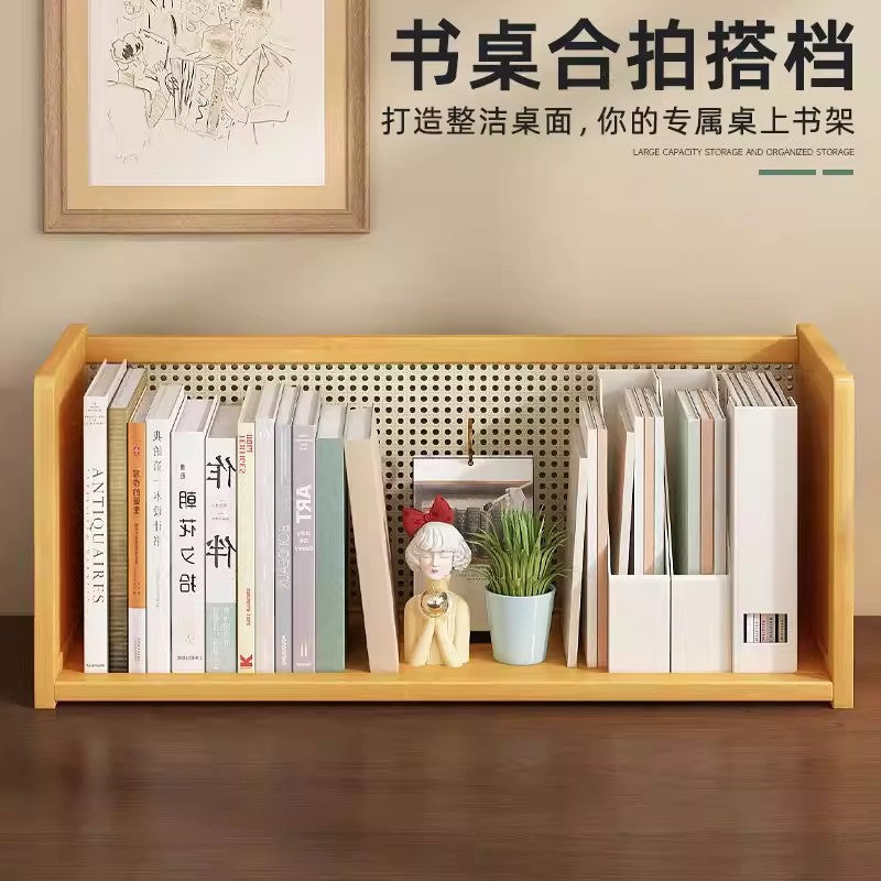 桌面书架书本置物架办公室工位台面简约收纳整理小型立式储物书柜Desk bookcase, book rack, office workstation, desktop, minimalist storage and organisation, small upright storage bookcase