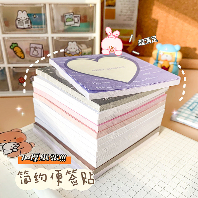 魔卡爱心卡通风景图案便签本学生手账留言纸随手撕便利贴Magic Card Cute Cartoon Scenery Pattern Sticky Note Pad, Student Planner, Note Paper, Tear-Off Sticky Notes