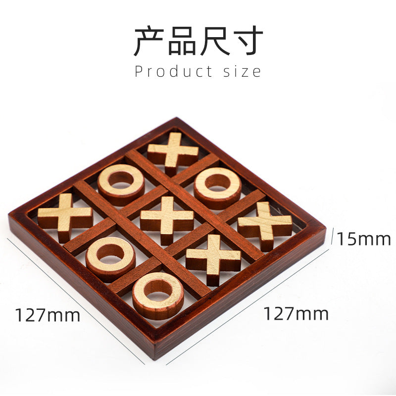 井字棋玩具外贸品质益智游戏XO棋木制双人对战亲子互动跨境推荐Tic-Tac-Toe Toy – Export-Quality Educational Game: XO Board Game, Wooden, Two-Player, Parent-Child Interaction – Recommended for Cross-Border Sales