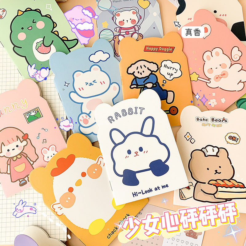 MOKA魔卡可爱迷你记事本卡通动物款口袋笔记小本子小礼物奖品MOKA Cute Mini Notebooks: Cartoon Animal Designs—Pocket-Sized Notebooks, Small Gifts, and Prizes