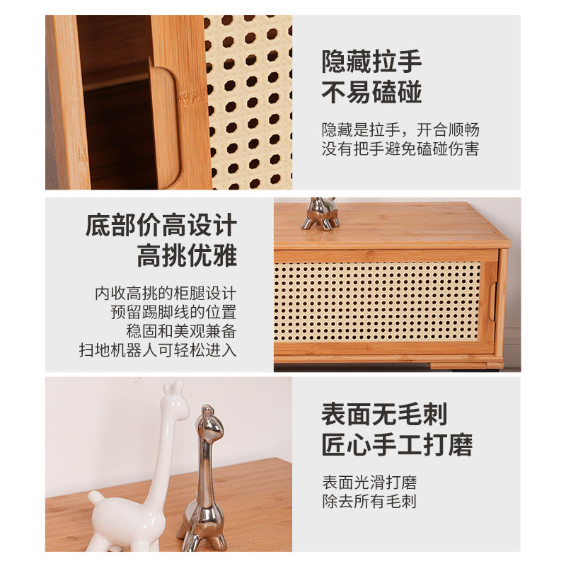 订制楠竹电视柜简约现代小户型铁艺腿茶几电视柜组合北欧伸缩电视Bespoke Nanmu Bamboo TV Stand – Minimalist, Modern, Small-Flats-Friendly, Wrought-Iron-Legged Coffee Table and TV Stand Set, Nordic-Style Extendable TV Stand