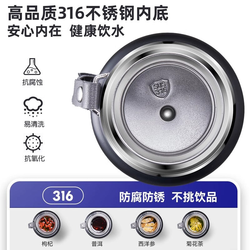 天喜锤纹飘逸杯泡茶壶茶水分离玻璃茶壶过滤花茶壶冲茶器家用茶具Men's Large-Capacity Portable Winter Tea Mug, Stainless Steel Insulated Cup, High-End Business Water Bottle