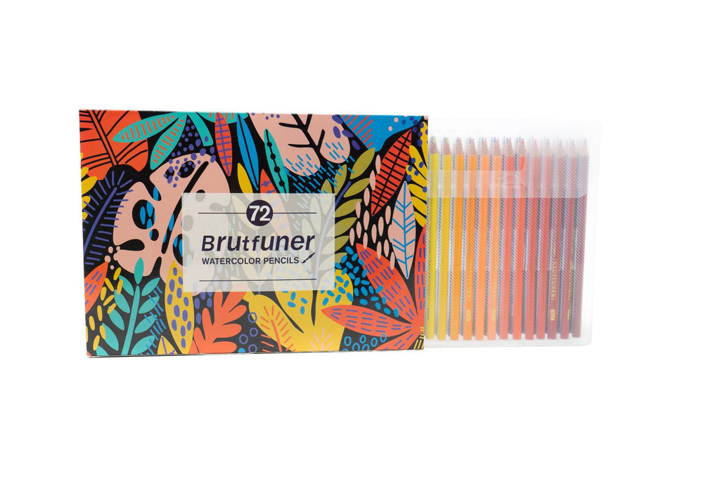 跨境专供Brutfuner72色水溶性彩色铅笔可定制木制免削盒装铅笔72-colour water-soluble coloured pencils, customisable, in a wooden, self-sharpening box
