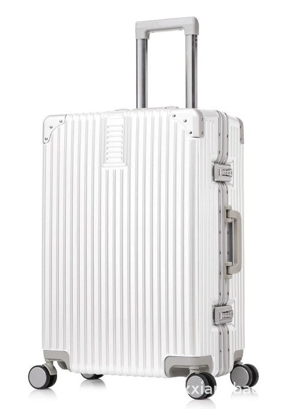铝框行李箱定制logo静音万向轮TSA海关锁加厚大容量旅行箱拉杆箱Aluminium-framed suitcase with customisable logo, silent multi-directional wheels, TSA-approved lock, reinforced construction and large capacity