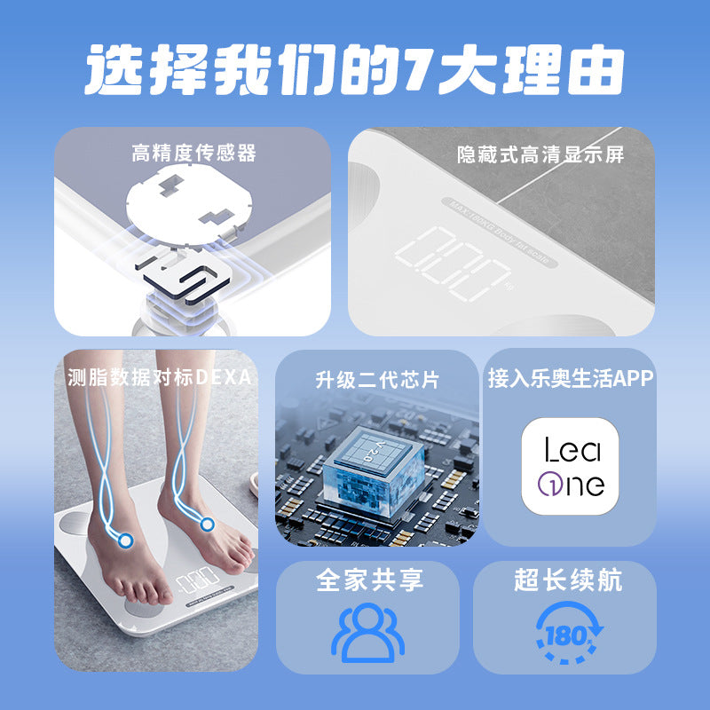体重秤体脂秤称重电子秤人体充电款高精准家用智能体重计跨境外贸Body Weight Scale, Body Fat Scale, Electronic Scale, Rechargeable Personal Smart Body Weight Scale for Home Use – Cross-border Trade