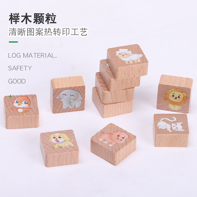 幼儿益智玩具运算动物巴士通关积木游戏50张双面题卡榉木颗粒Educational Toy for Young Children: Maths Animal Bus Puzzle Building Blocks Game – 50 Double-Sided Activity Cards, Beech Wood Pieces