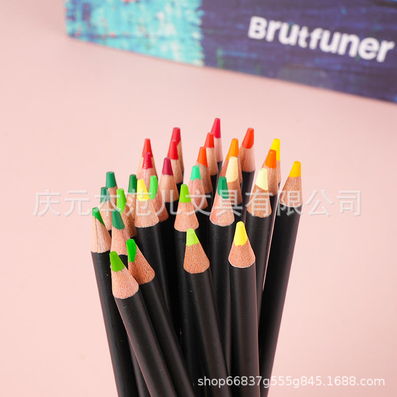 跨境新品BRUTFUNER72色120色180色油性彩色铅笔粗芯涂鸦细腻手绘New cross-border product: BRUTFUNER 72-colour, 120-colour and 180-colour oil-based coloured pencils – thick leads for detailed doodling and hand-drawing