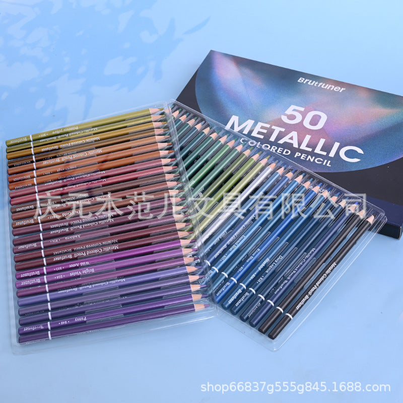 新品50色金属珠光色全英文系类绘画涂鸦New range: 50 metallic pearlescent colours for painting and doodling, with all names in English