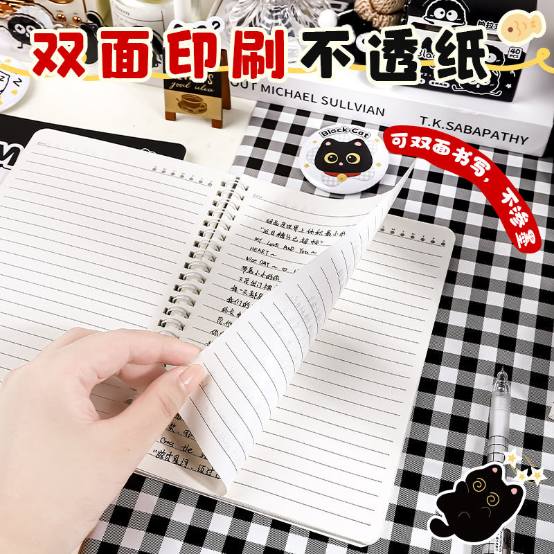 可爱高颜值A5线圈本学生奖品迷你卡通笔记本便携办公记事本子 Cute, Stylish A5 Spiral-Bound Notebook—Student Prize, Mini Cartoon Notebook, Portable Office Notepad