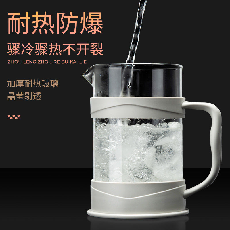 法压壶家用法式滤压壶玻璃冲茶器手压过滤杯冲泡冷萃壶手冲咖啡壶 French Press for Home Use, French-Style Filter Press, Glass Tea Infuser, Hand-Pressed Filter Cup, Cold Brew Pitcher, Pour-Over Coffee Maker