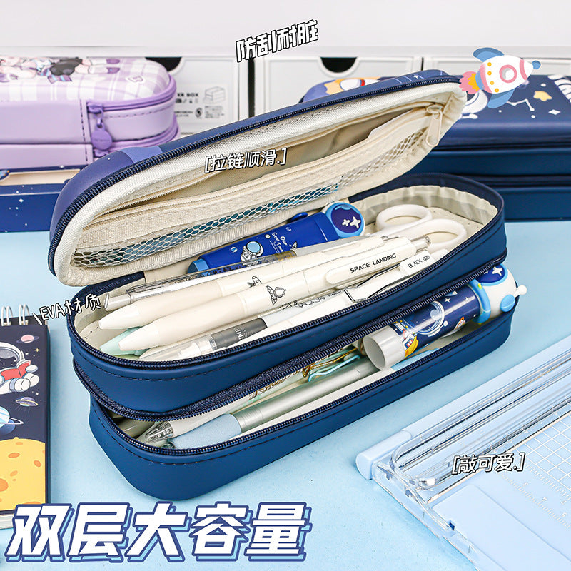 MOKA卡通动漫3D笔袋儿童文具盒可爱男女生笔袋大容量创意铅笔盒 MOKA Cartoon 3D Pencil Case for Kids—Cute, Large-Capacity, Creative Pencil Case for Boys and Girls