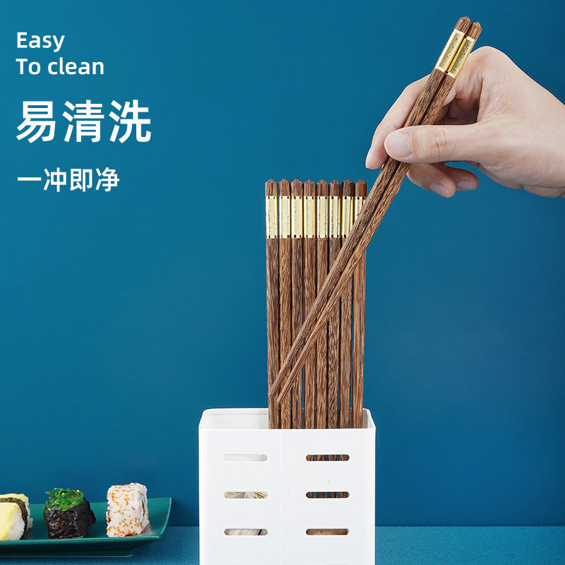家逸鸡翅木筷子无漆无蜡福筷中式家用餐具高档实木筷子 KAYI Chicken Wing Wood Chopsticks, Unpainted and Unwaxed, Chinese Style Household Tableware, Gift Set（10 Pairs）