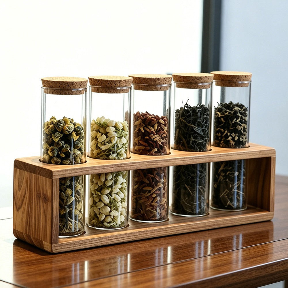 多功能带盖储物罐茶叶枸杞菊花茶花茶罐子防潮密封家用厨房收纳罐Multifunctional storage jar with lid for tea, goji berries and chrysanthemum tea; moisture-proof, airtight jar for home kitchen storage