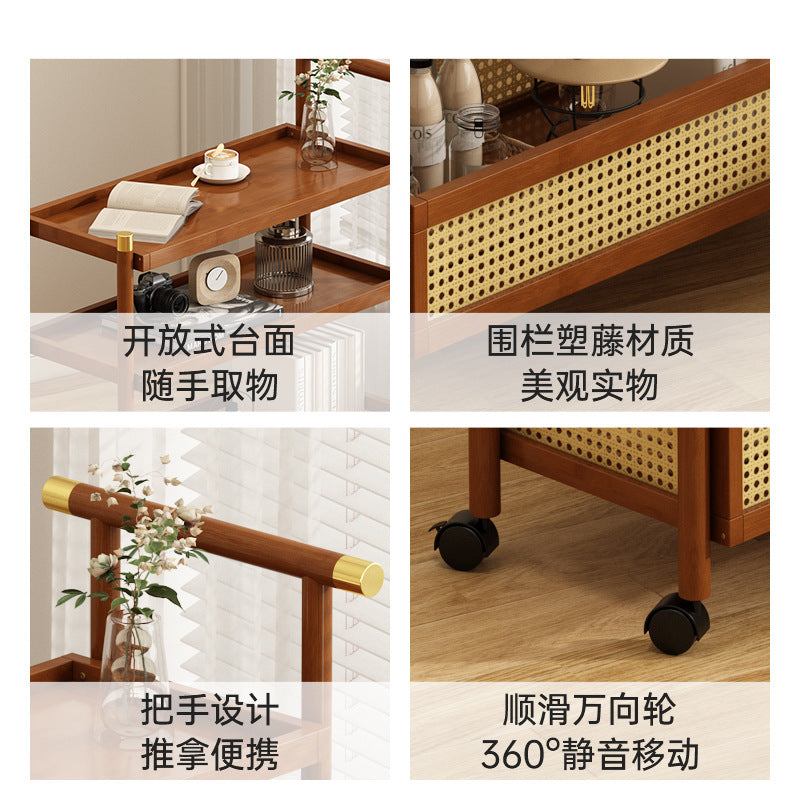 可移动沙发边几客厅家用多功能创意茶几小推车简约置物架Movable Sofa Side Table – Multifunctional, Creative Coffee Table for the Living Room – Home Use – Trolley-Style Minimalist Storage Unit