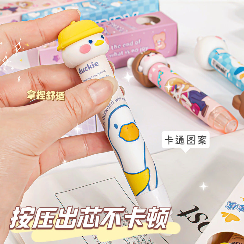 按动可爱橡皮擦儿童小学生用卡通图案橡皮擦按压出芯无痕 Push-Button Cute Eraser for Elementary School Children: Cartoon-Patterned Eraser with Push-Button Core for Smudge-Free Erasing