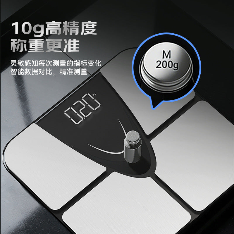 体重秤家用体脂秤精准电子秤人体称重计充电小型智能减肥专用定制Body Weight Scales, Home-Use Body Fat Scales, Accurate Electronic Scales, Personal Weighing Scales, Rechargeable, Compact, Smart, Specialised for Weight Loss, Customised