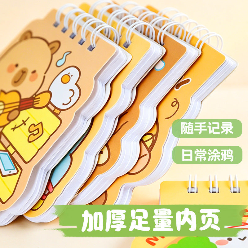 卡皮巴拉异形记事本儿童线圈本高颜值新品笔记本学生迷你小本子 Capybara Alien Notebook: Kids' Spiral-Bound Notebook, Stylish Notebook, Mini Notebook for Students