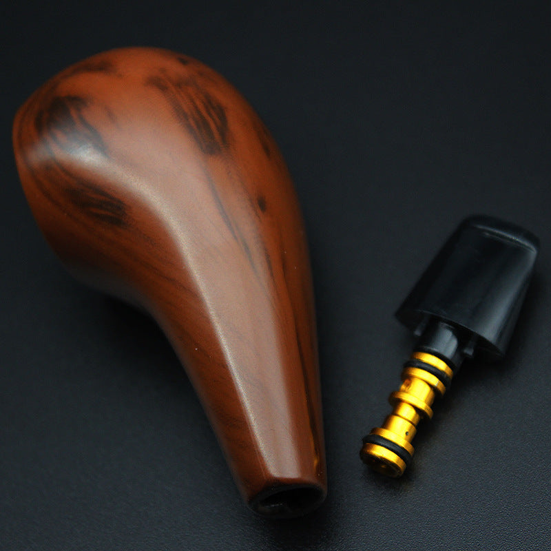 102耐用胶木鸡腿斗小过滤烟斗 黑色礼盒装送配件102 Durable Bakelite Chicken-Leg-Shaped Small Filter Pipe, Black Gift Box with Accessories Included
