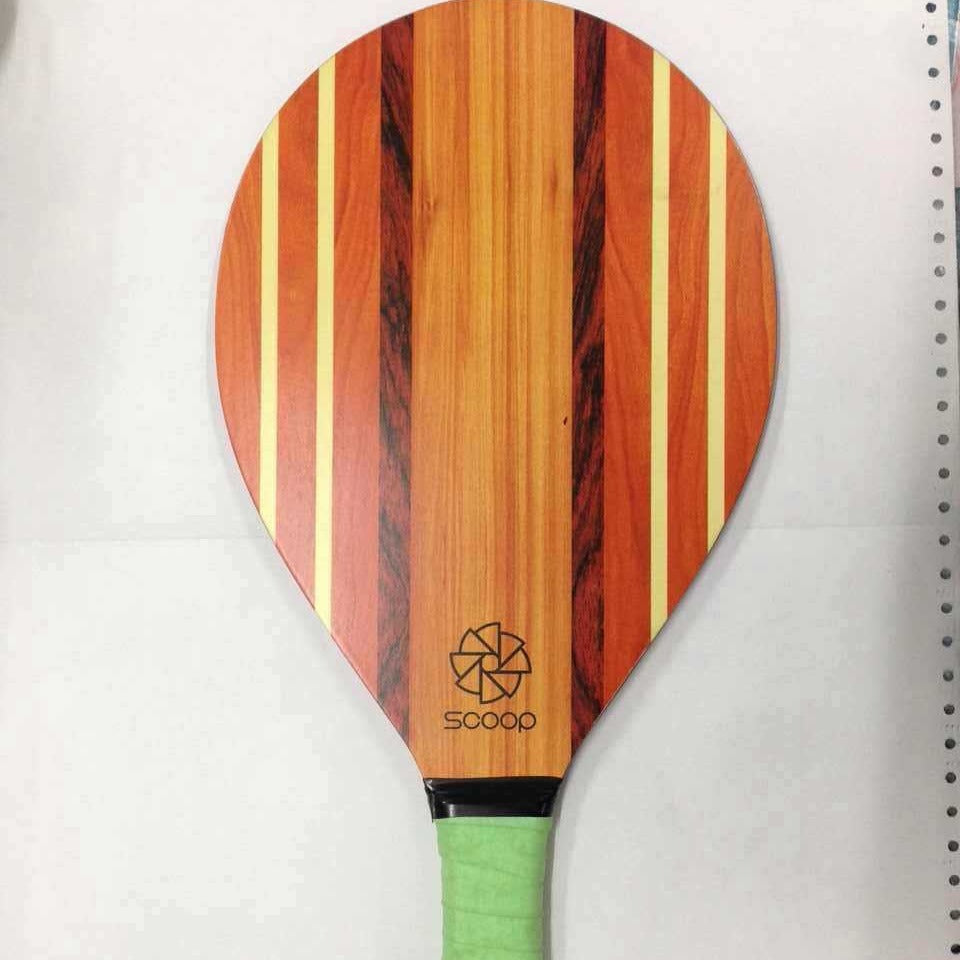 高光pu木制沙滩拍   海滩球拍 户外运动沙滩拍High-gloss PU wooden beach racket   Beach racket   Outdoor sports beach racket